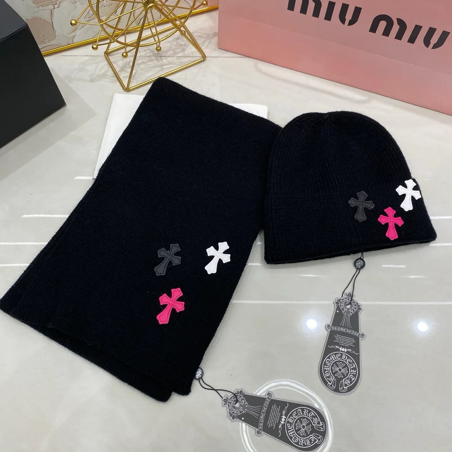 Kroxin two-piece set cashmere knitted hat + scarf🧣
